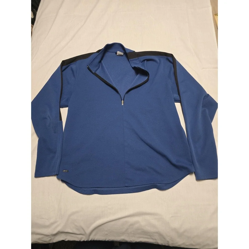Nike Dri-FIT Pullover Mens Extra Large‎ Blue Black Half Zip Athletic Training